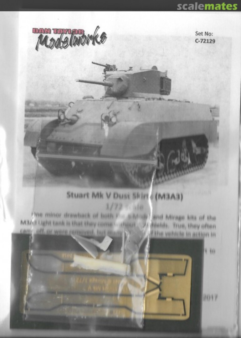 Boxart Stuart Mk V (M3A3) Dust Shields C-72129 Dan Taylor Modelworks