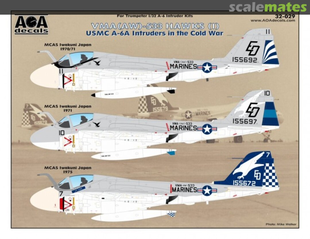 Boxart VMA(AW)-533 HAWKS (1) 32-029 AOA decals