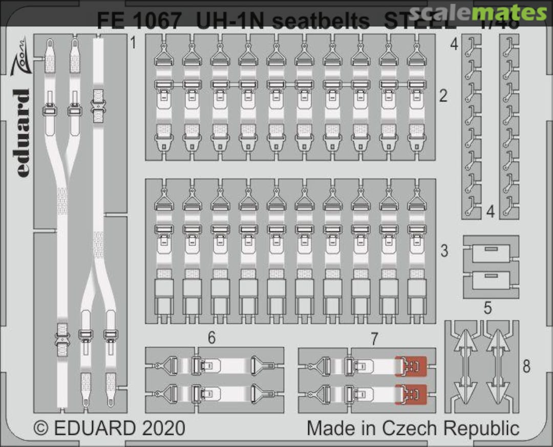 Boxart UH-1N seatbelts FE1067 Eduard