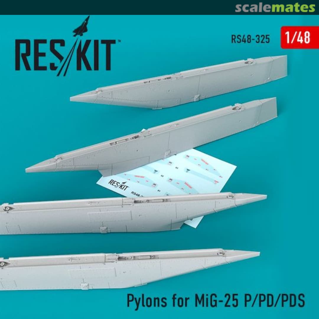 Boxart Pylons for MiG-25P/PD/PDS (4 pcs) RS48-0325 ResKit