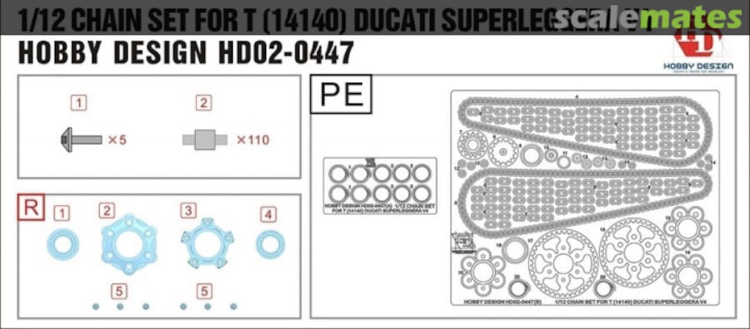 Contents CHAIN SET FOR DUCATI V4 HD02-0447 Hobby Design