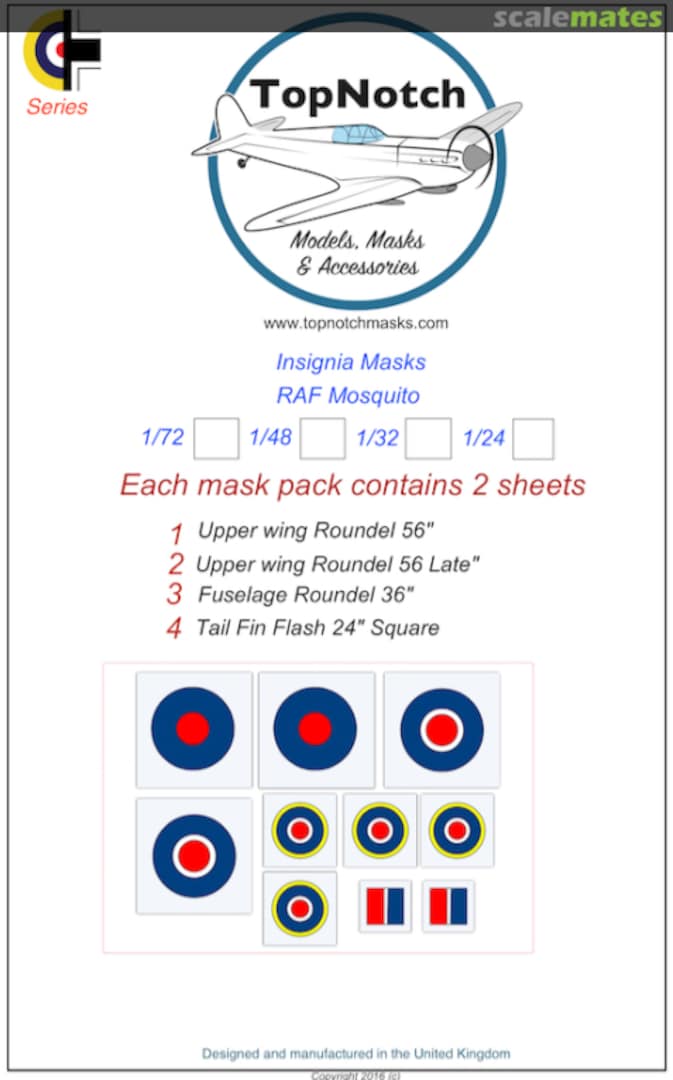 Boxart Insignia Masks - RAF Mosquito TNM72-004 TopNotch