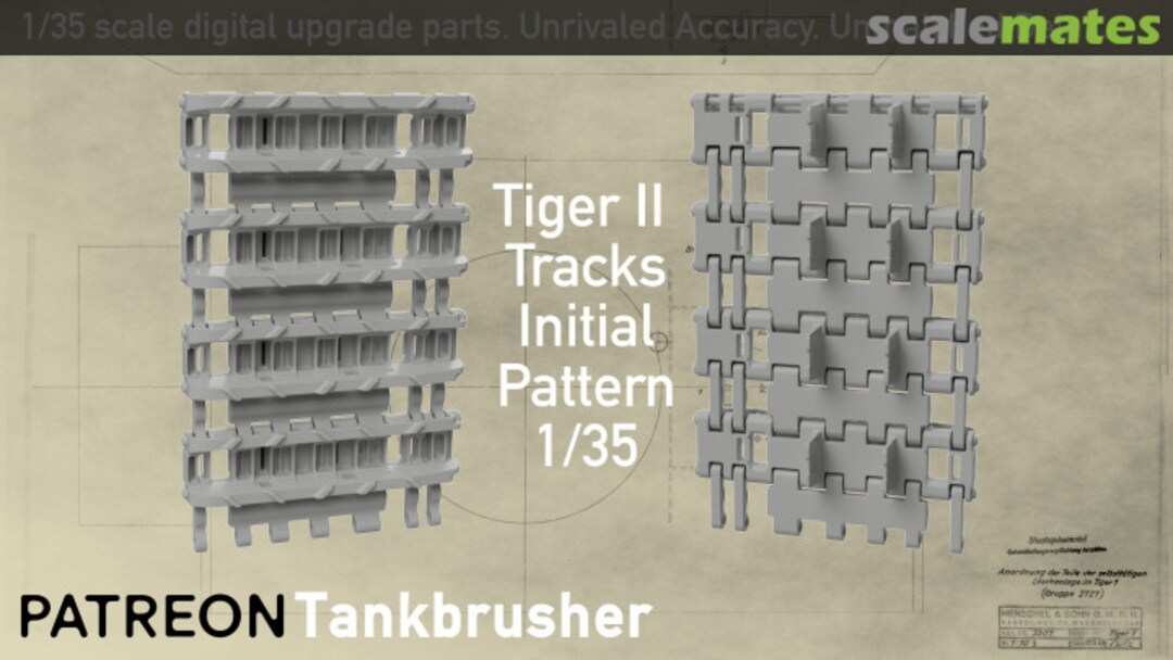 Boxart King Tiger - Combat Tracks - Initial Pattern 352401019 Tankbrusher Scale Modeling