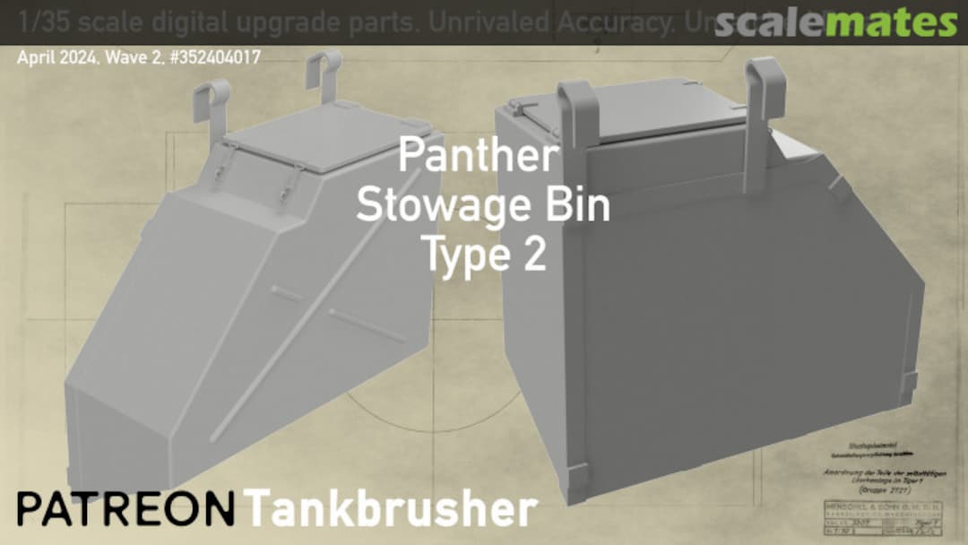 Boxart Stowage Bin Type 2 for early Panther Ausf. D 352404017 Tankbrusher Scale Modeling