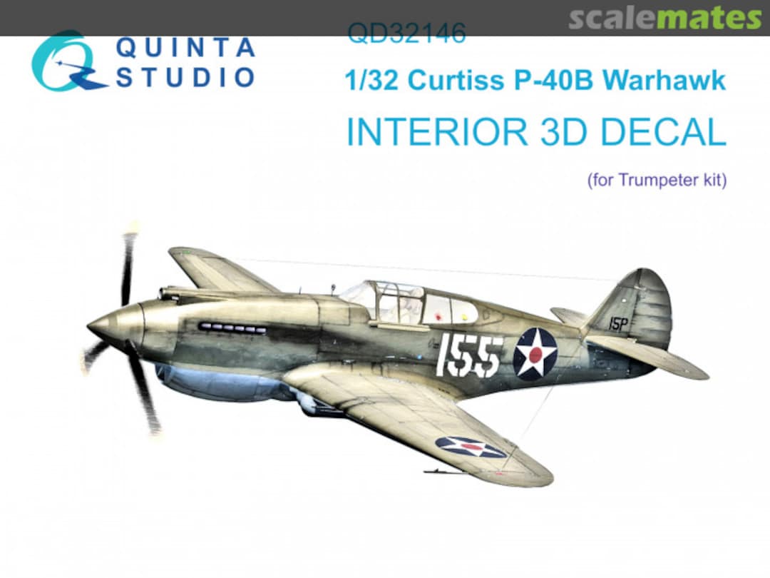 Boxart P-40B Warhawk interior 3D decals QD32146 Quinta Studio