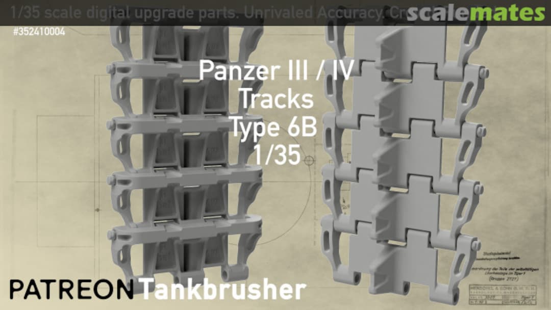 Boxart Panzer III / IV - single link workable tracks Type 6 B 352410004 Tankbrusher Scale Modeling