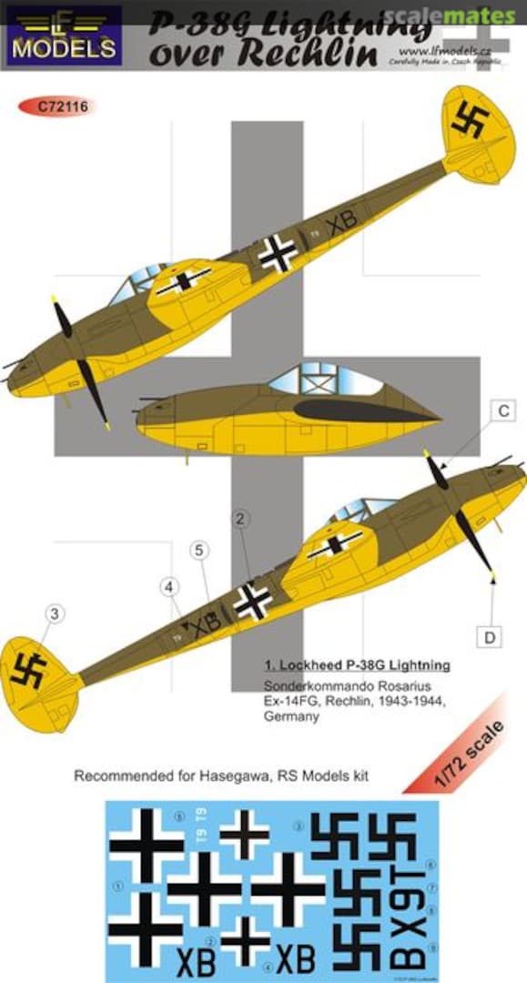 Boxart P-38G Lightning over Rechlin C72116 LF Models