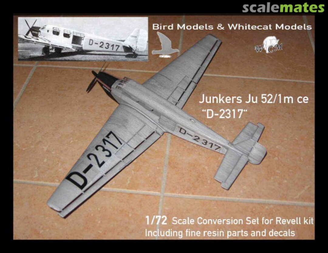 Boxart Junkers Ju 52/1m D-2317 72001 Bird Models