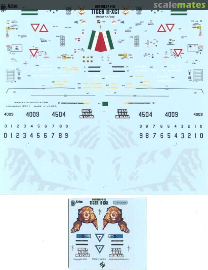 Contents Northrop F-5E Tiger II - XCI 72-039 Aztec Models