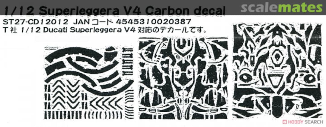 Contents Ducati Superleggera V4 carbon decal ST27-CD12012 Studio27