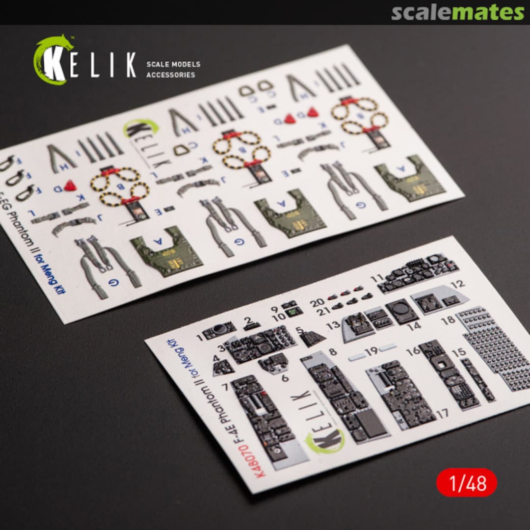 Boxart F-4E Phantom II - interior 3D decals K48070 Kelik