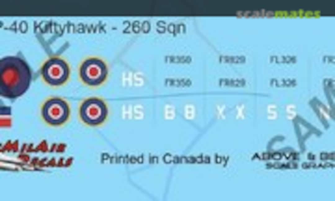 1:48 Curtiss P-40 Kittyhawk (Above &amp; Below Graphics 442)