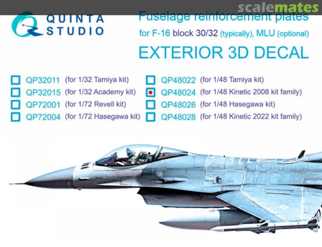 Boxart F-16 block 30/32 reinforcement plates QP48024 Quinta Studio