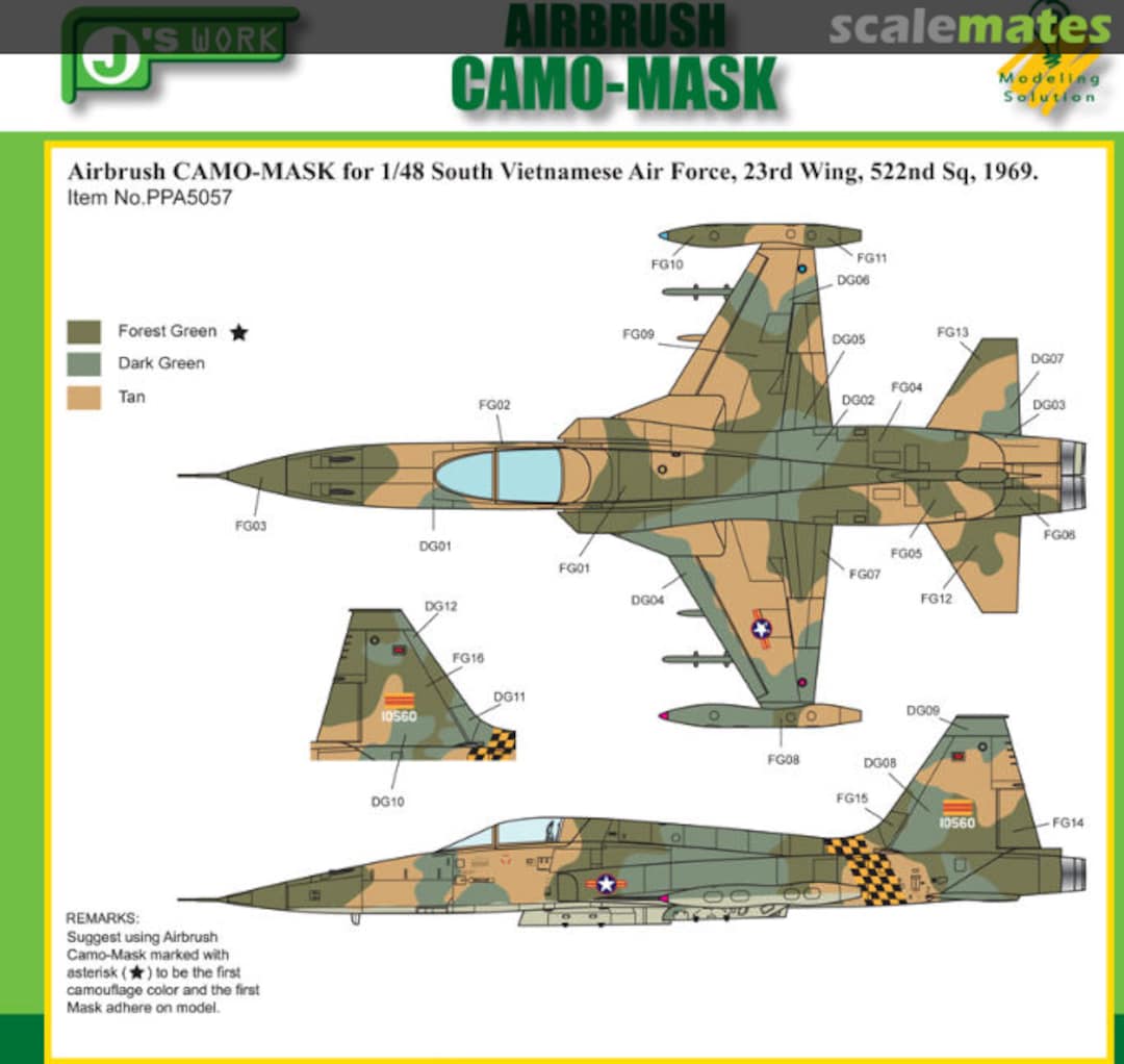 Boxart CAMO-MASK F-5 South Vietnamese Air Force PPA5057 J's Work