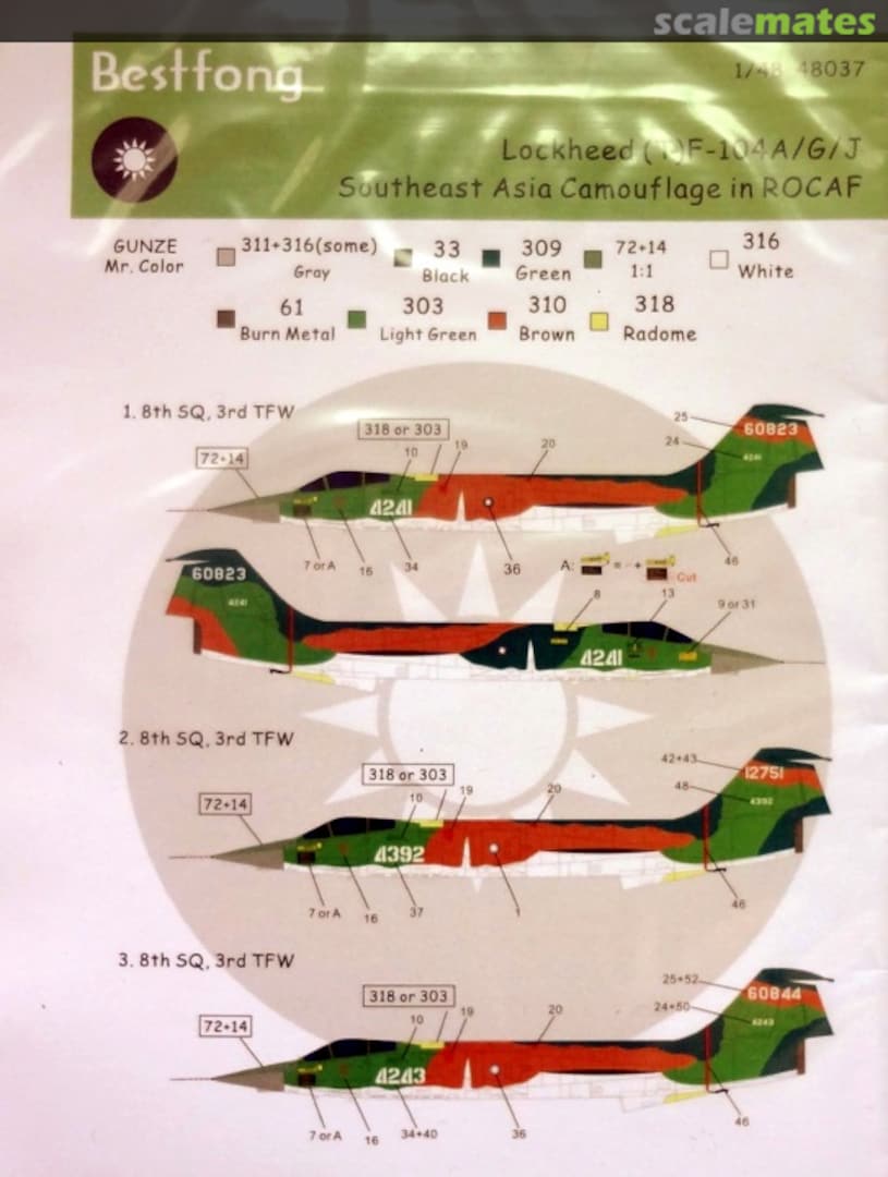 Boxart Lockheed (T)F-104A/G/J Southeast Asia Camouflage in ROCAF 48037 Bestfong