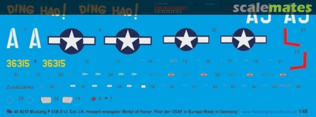 Boxart Mustang P 51B-5 48 4010 Peddinghaus-Decals