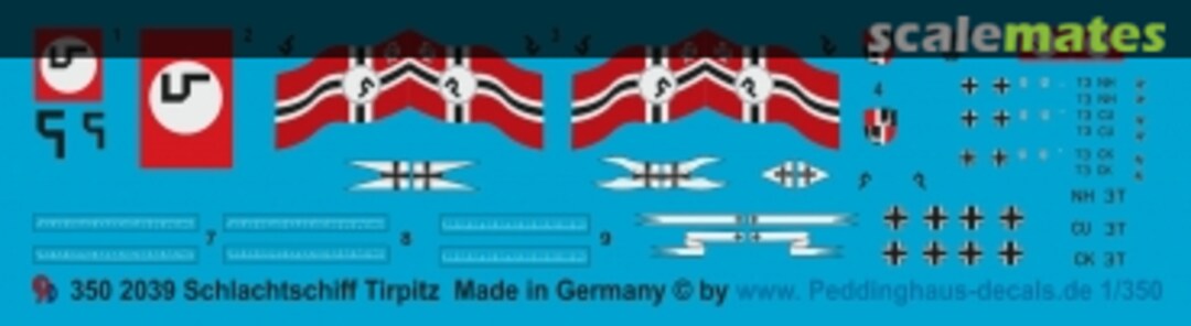 Boxart Battleship Tirpitz markings 2039 Peddinghaus-Decals