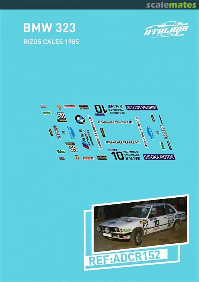 Boxart BMW 323i E30 [M 0279 GC] "GIRONA MOTOR" ADCR152 Atalaya Slot Decals