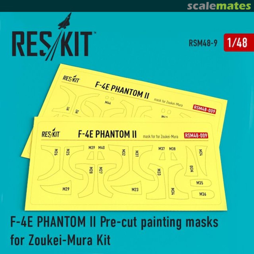 Boxart F-4E Phantom II - pre-cut painting masks RSM48-0009 ResKit