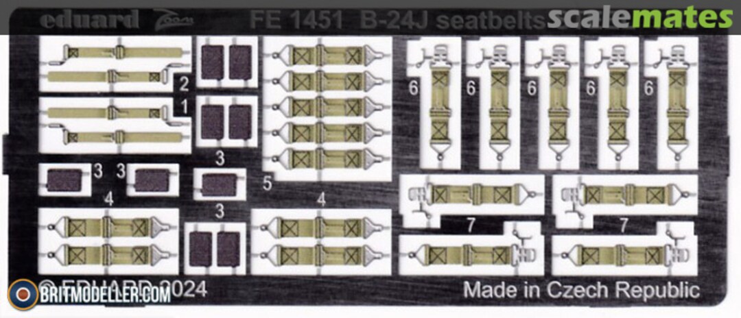 Boxart B-24J Seatbelts STEEL FE1451 Eduard