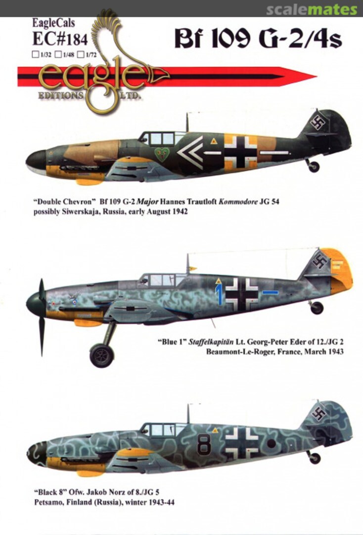 Boxart Bf 109 G-2/4s EagleCals EC72-184 Eagle Editions