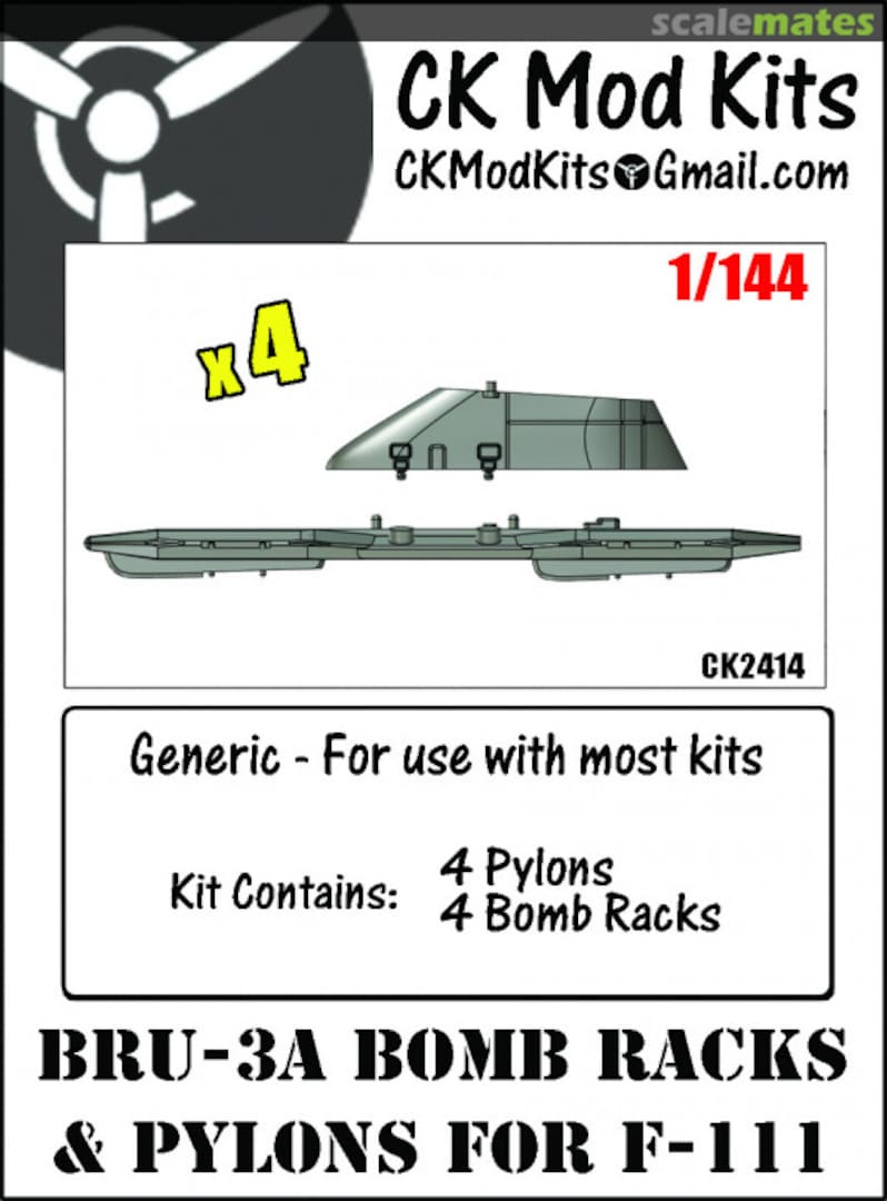 Boxart BRU-3A Bomb Racks and Pylons for F-111 CK2414 CK Mod Kits