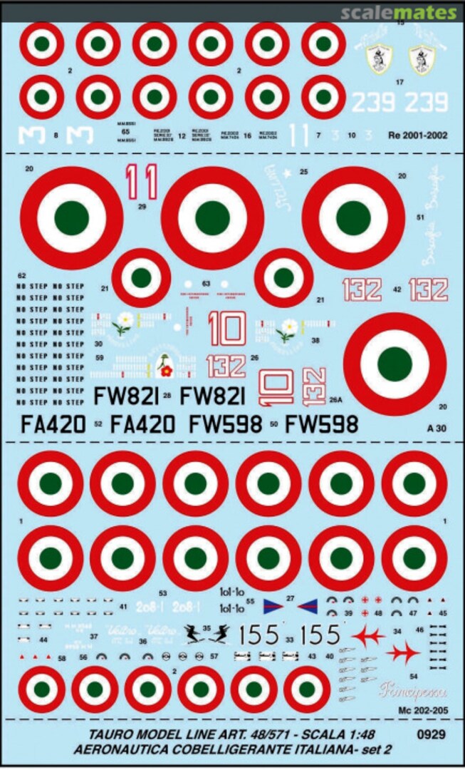 Boxart Aeronautica Cobelligerante Italiana Set 2 48/571 Tauro Model