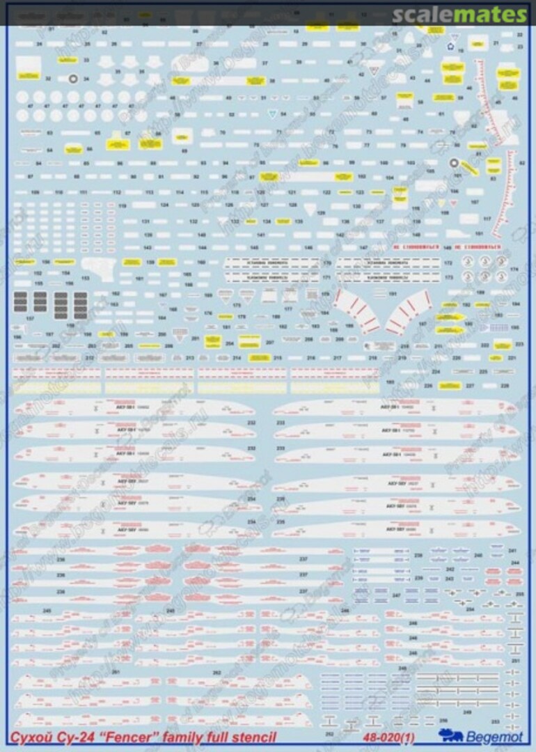 Boxart Su-24 "Fencer" Family full stencil 48-020 Begemot