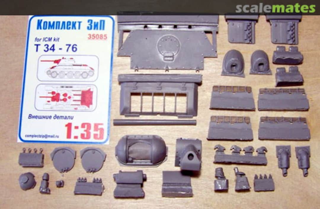 Boxart T-34-76 Exterior Parts 35085 Komplekt Zip