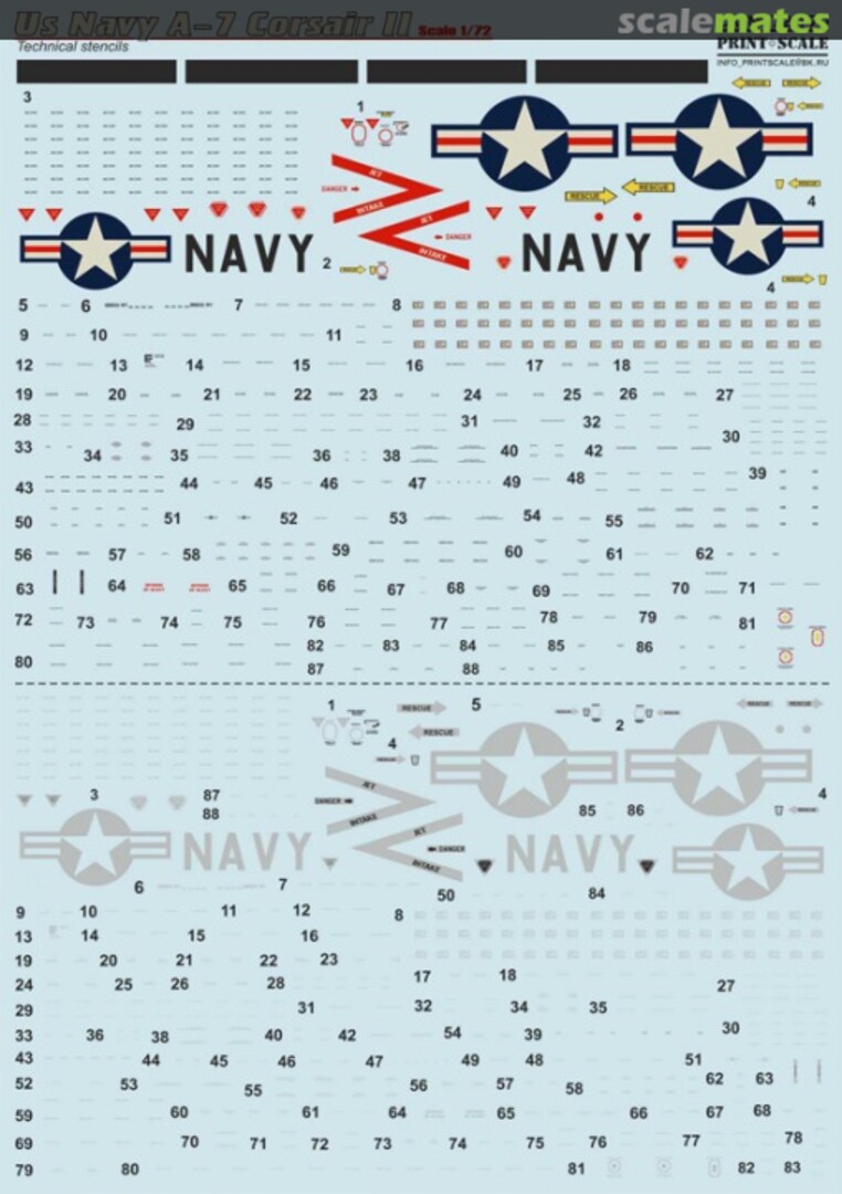 Boxart A-7 Corsair 72-170 Print Scale