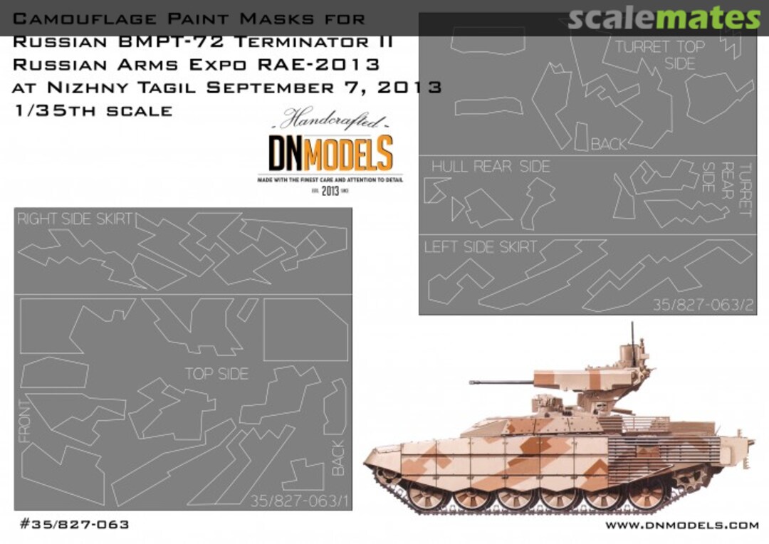 Boxart Splinter Camo Paint Masks for BMPT-72 Terminator II 35/827-063 DN Models