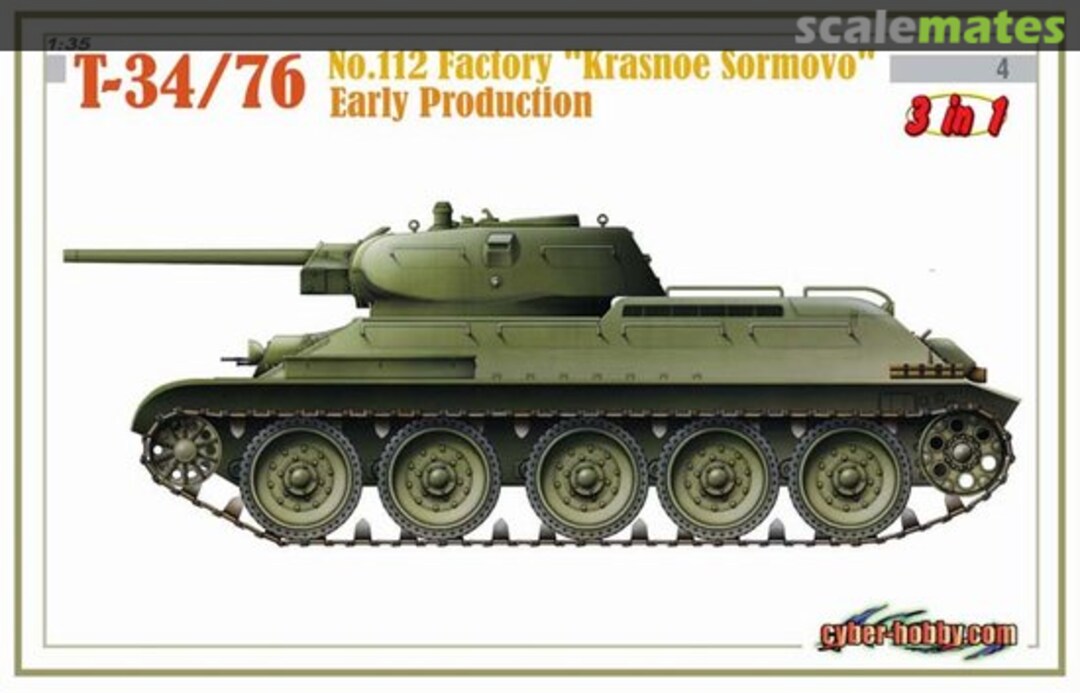 Boxart T-34-76 No.112 Factory "Krasnoe Sormovo" 6452 Cyber Hobby