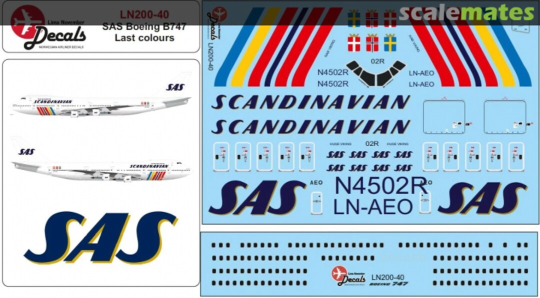 Boxart SAS Boeing 747 rainbow cs LN200-40 Lima November Decals