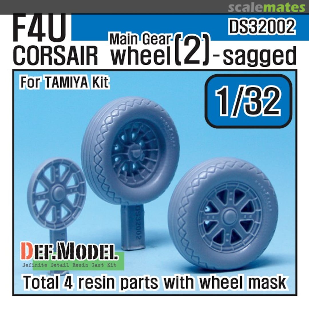 Boxart F4U Corsair Main Gear Sagged Wheel Set DS32002 Def.Model