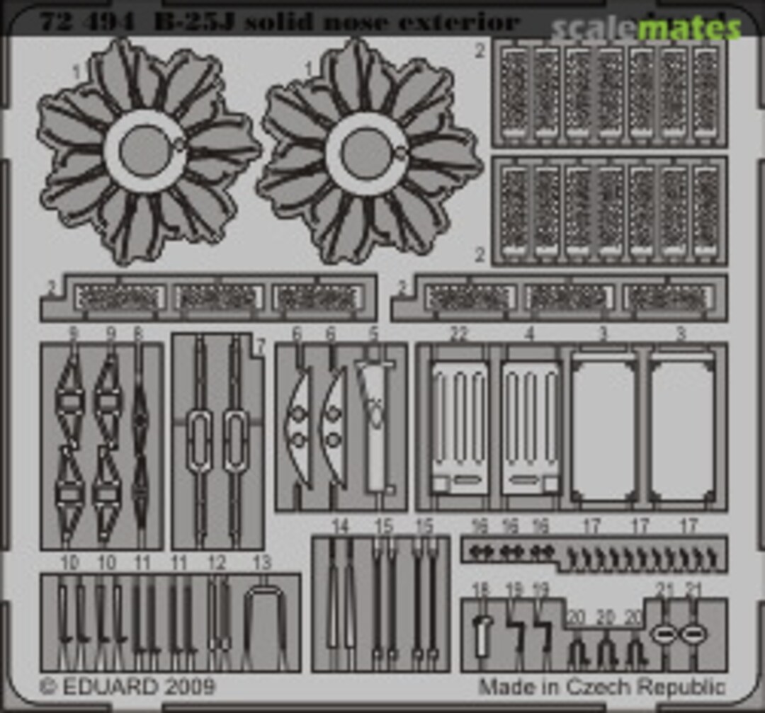 Boxart B-25J solid nose exterior 72494 Eduard