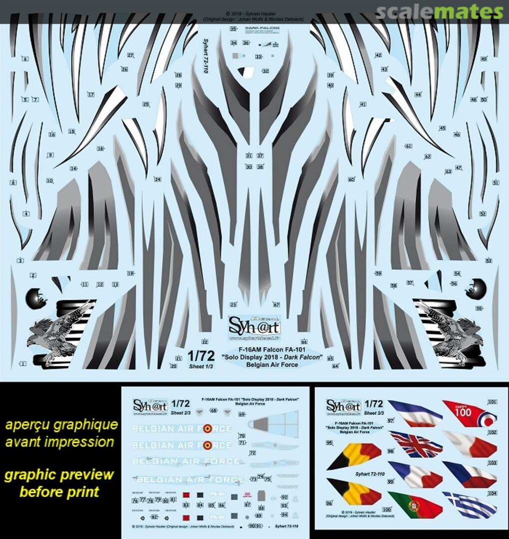 Boxart F-16AM Falcon - FA-101 Solo Display 2018 - "Dark Falcon " 48-110 Syhart