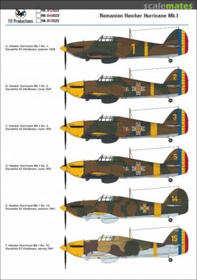 Boxart Romanian Hawker Hurricane MK.I RB-72022 RB Productions