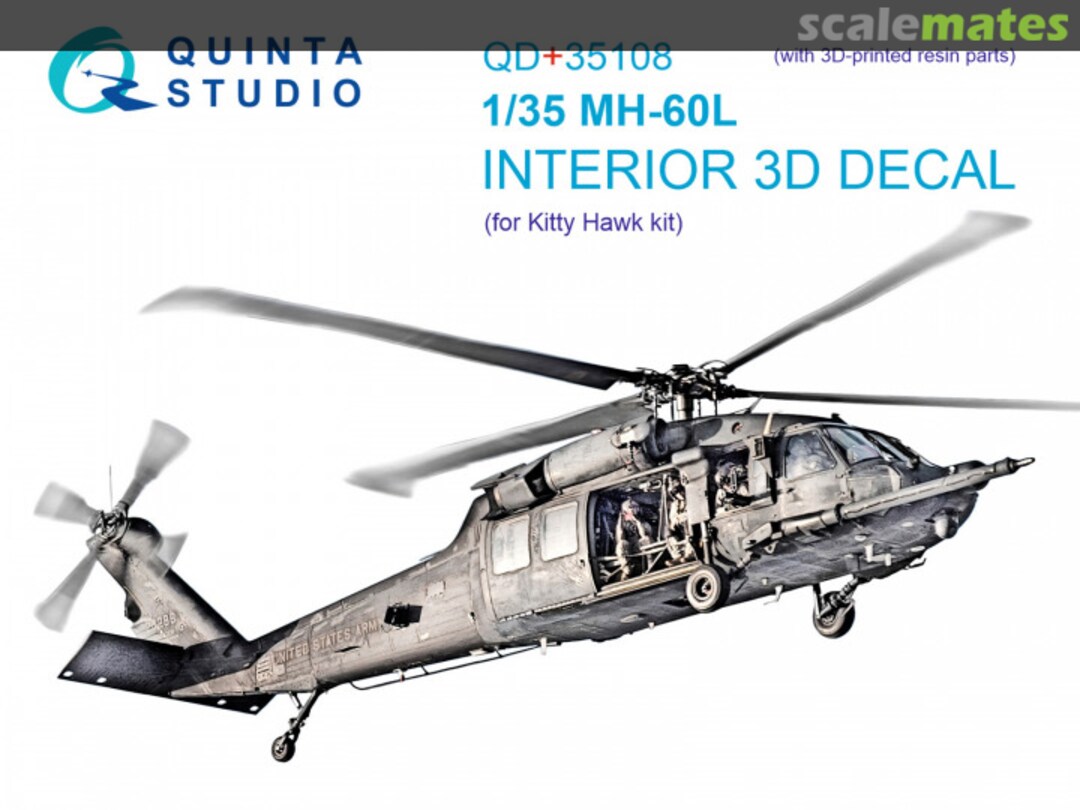 Boxart MH-60L interior 3D decals with 3D-printed resin parts QD+35108 Quinta Studio