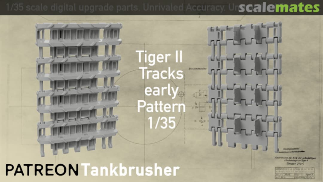 Boxart King Tiger - Combat Tracks - Early Pattern 352401020 Tankbrusher Scale Modeling