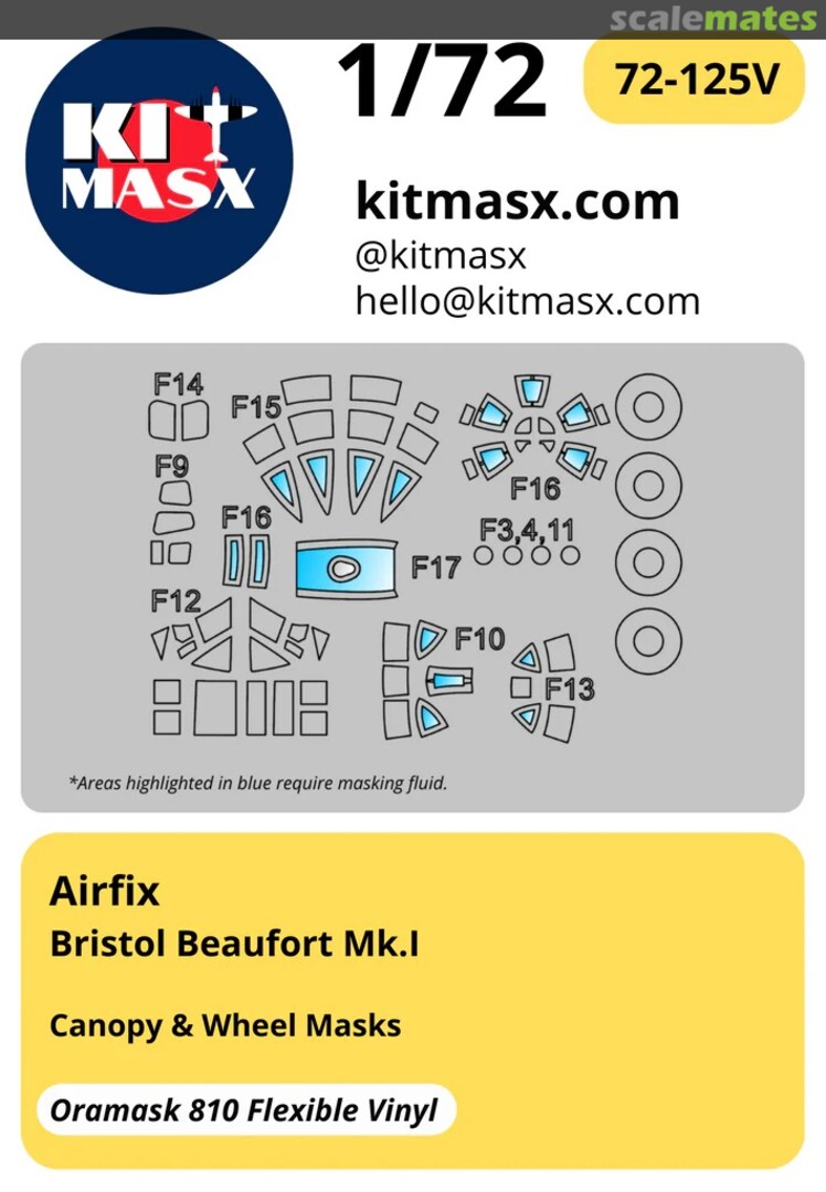 Boxart Bristol Beaufort Mk.I 72-125V Kit Masx