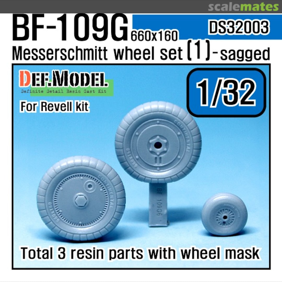 Boxart Bf 109G 660x160 Sagged Wheel Set DS32003 Def.Model