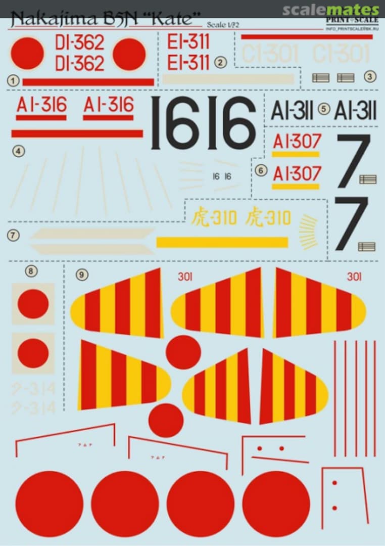 Boxart Nakajima B5N Kate 72-172 Print Scale