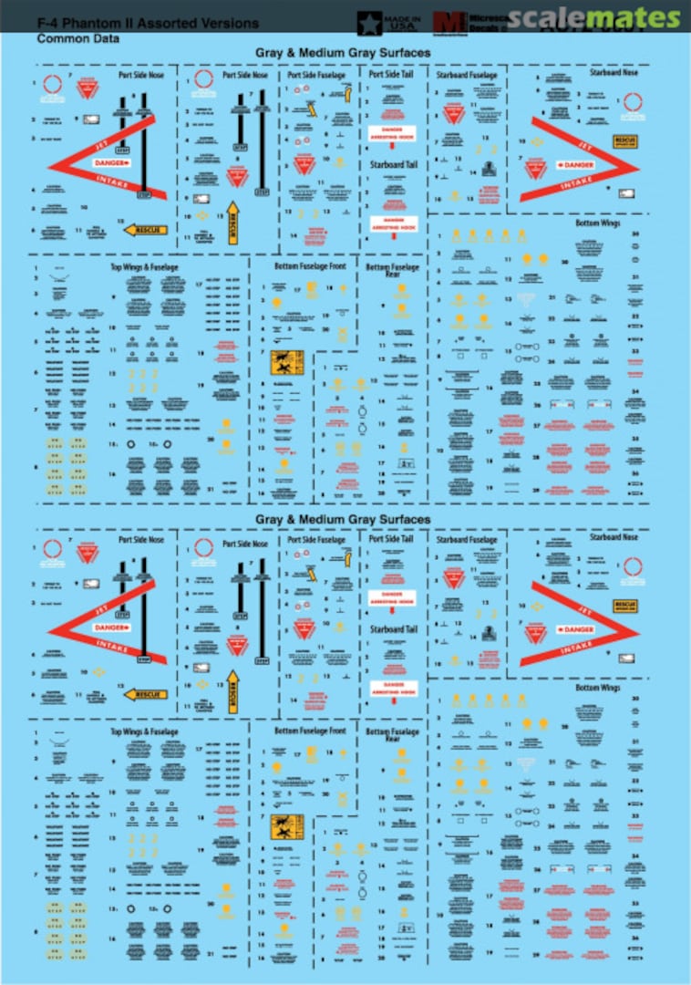 Boxart F-4 Phantom II Assorted Versions AC72-0051 Microscale