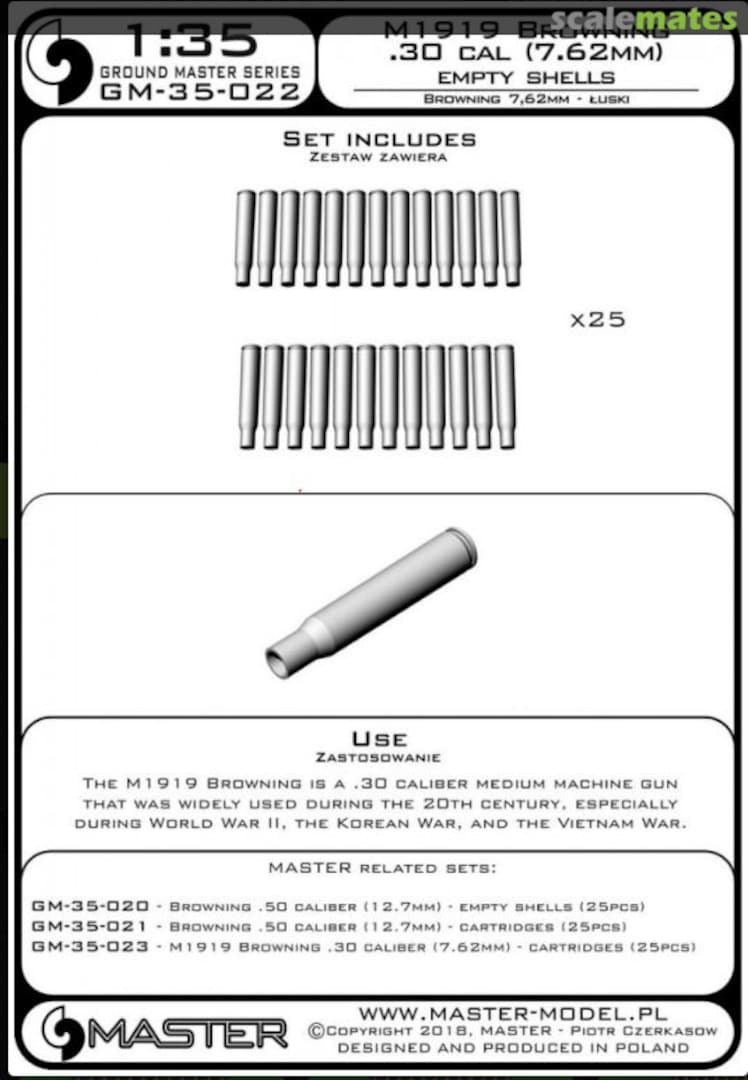 Boxart Browning .30 caliber (7.62mm) empty shells GM-35-022 Master