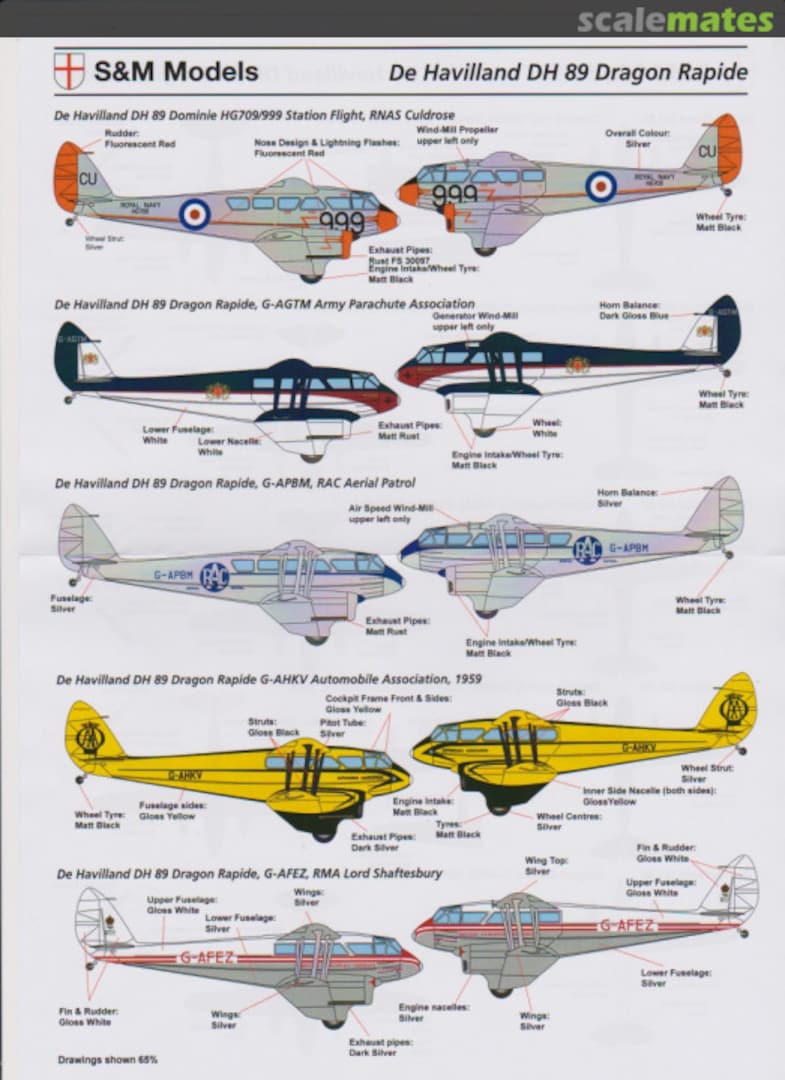 Boxart De Havilland DH 89 Dragon Rapide SM72-010 S&M Models