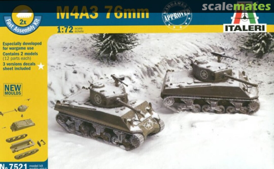 Boxart M4A3 Sherman 76mm 7521 Italeri