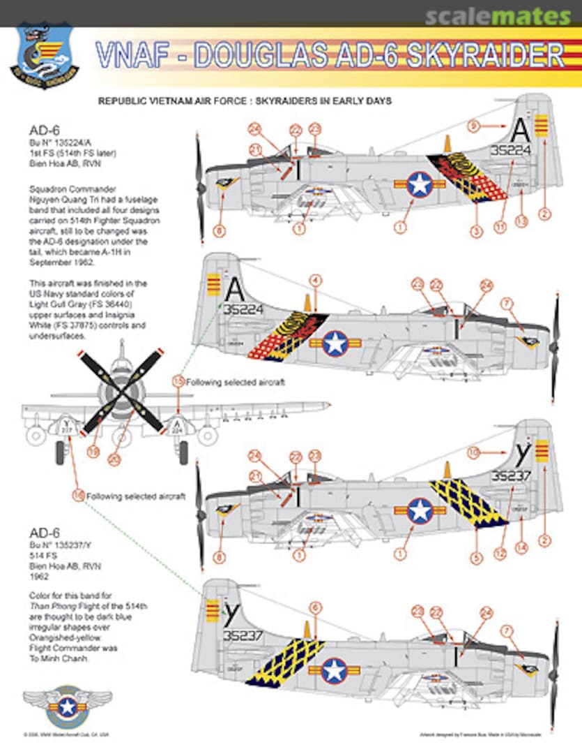 Boxart VNAF - Douglas AD-6 Skyraider VNAF 48-001 VNAF Model Aircraft Club