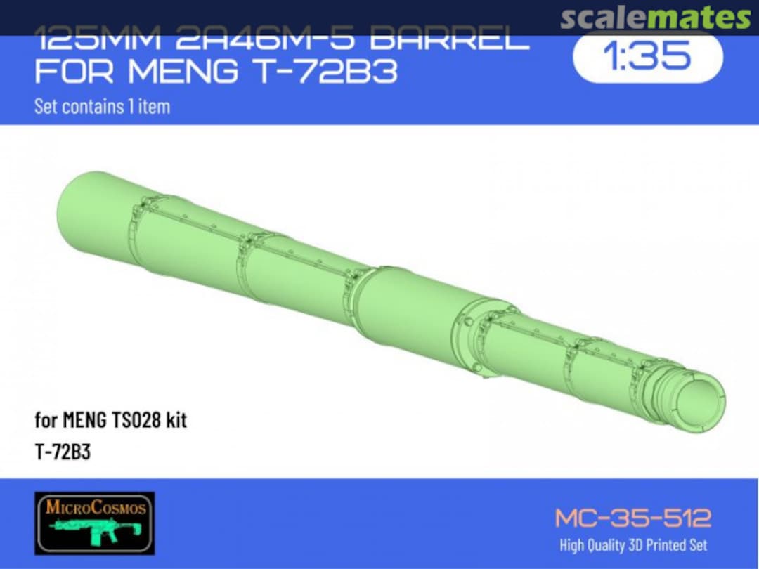 Boxart 125mm 2A46M-5 Barrel For Meng T-72B3 MC-35-512 3D MicroCosmos