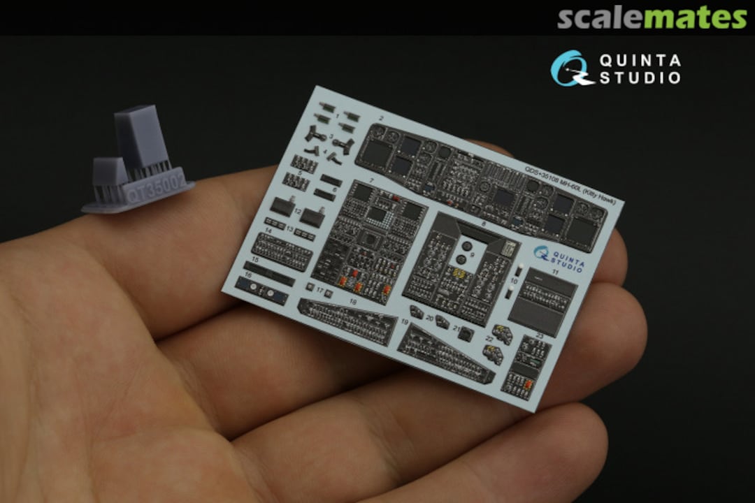 Contents MH-60L interior 3D decals with 3D-printed resin parts (small version) QDS+35108 Quinta Studio