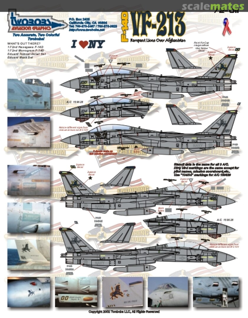 Boxart F-14D VF-213 72-011 TwoBobs Aviation Graphics